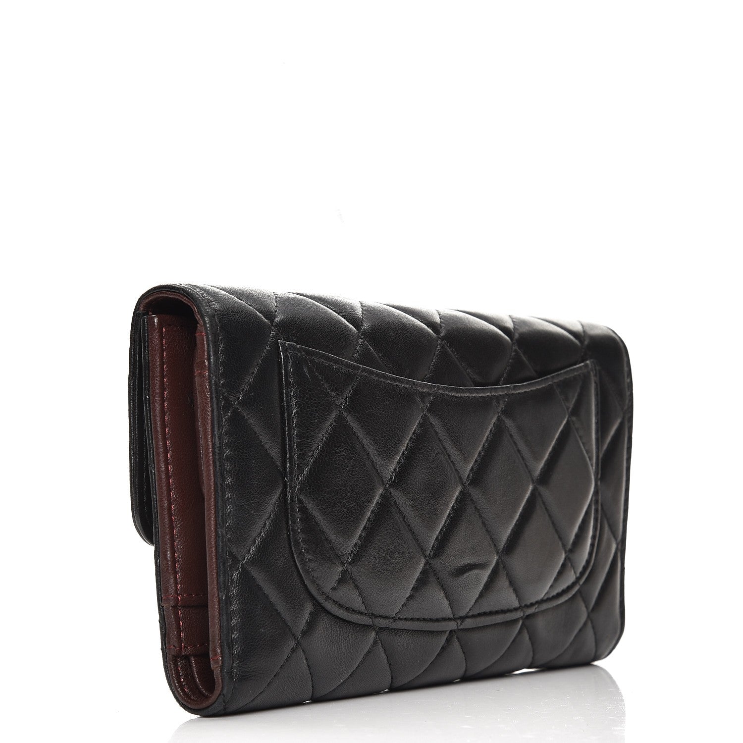 Chanel Lambskin Quilted Large Flap Wallet Black 3 of 7