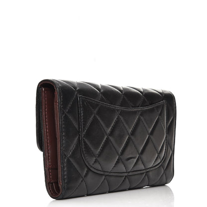 Chanel Lambskin Quilted Large Flap Wallet Black 3 of 7
