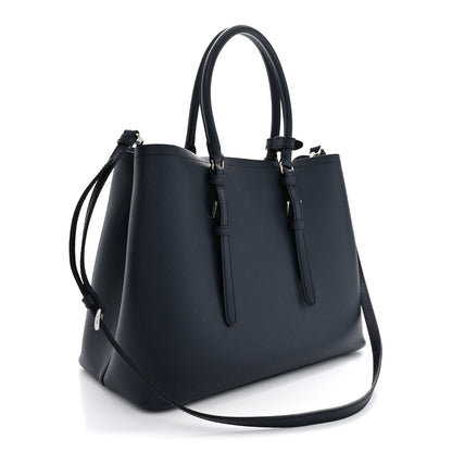 Prada Saffiano Medium Double Handle Tote Baltico Astrale 3 of 12