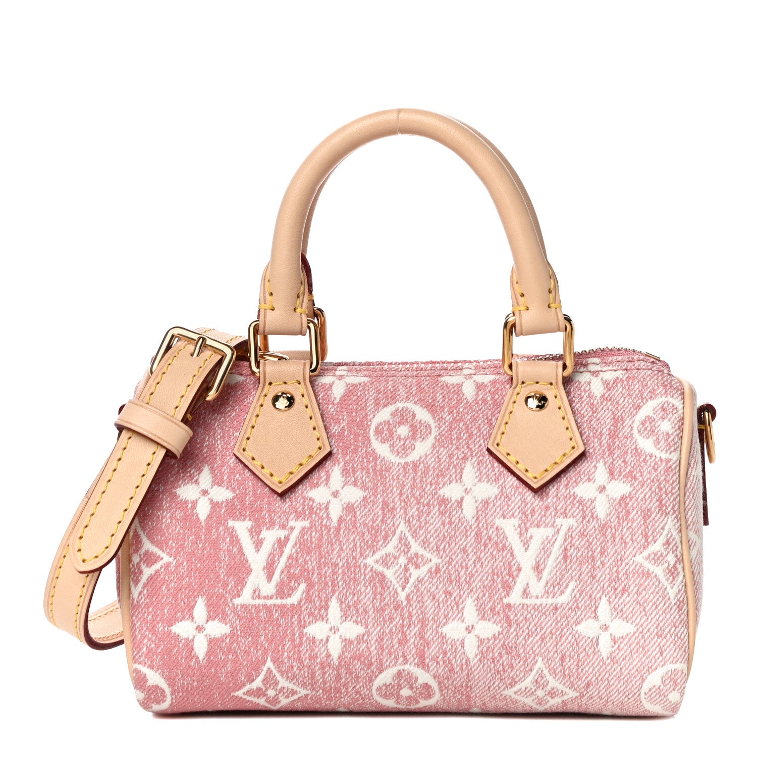 Louis Vuitton Monogram Jacquard Denim Nano Speedy Bandouliere Pink 2 of 11