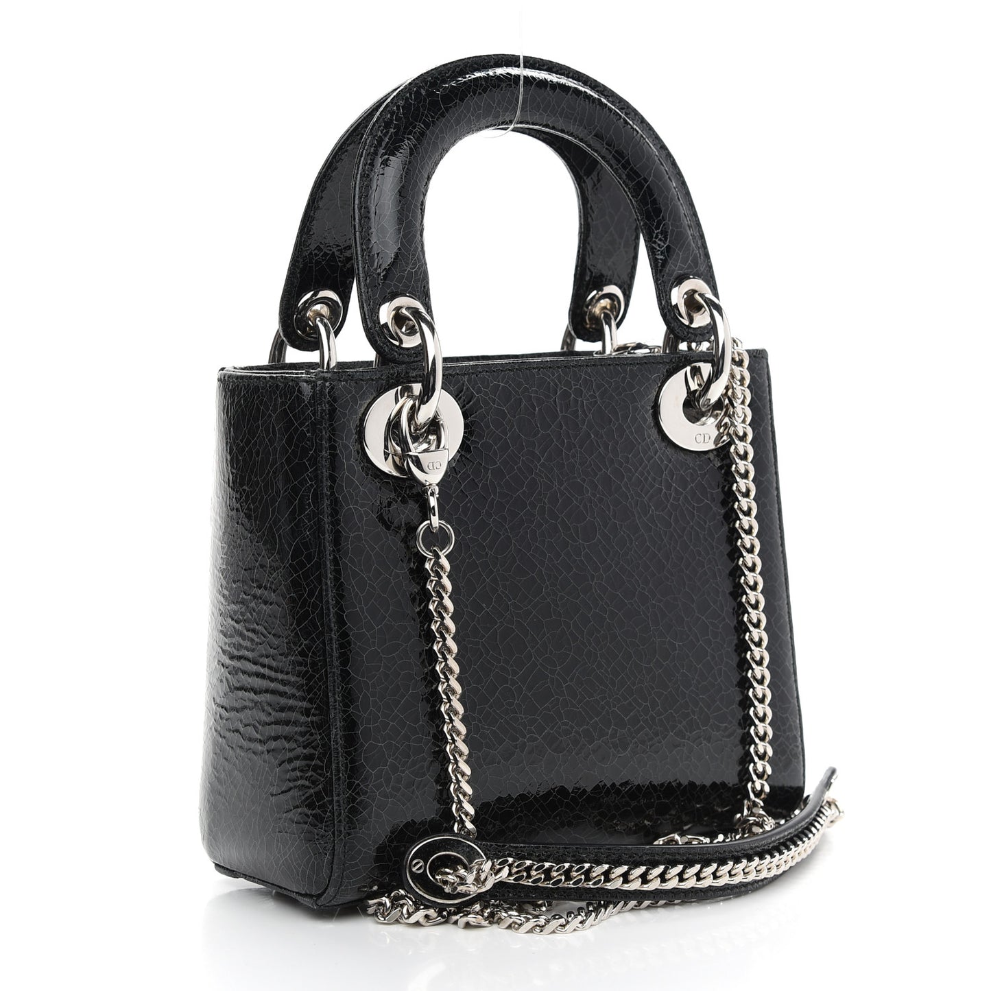 Ceramic Effect Deerskin Jeweled Swan Mini Lady Dior Black