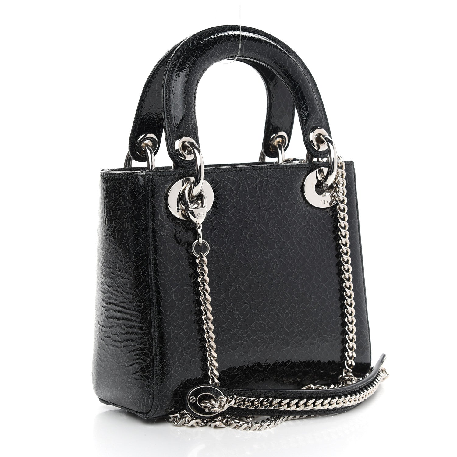 Christian Dior Ceramic Effect Deerskin Jeweled Swan Mini Lady Dior Black 3 of 18