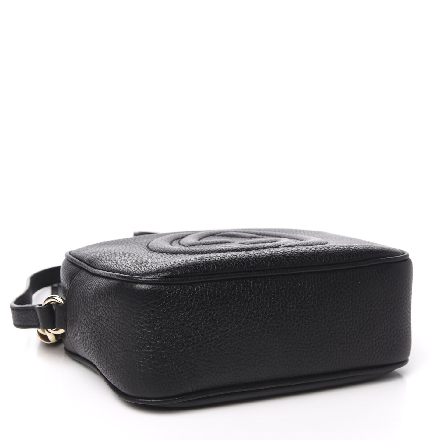 Pebbled Calfskin Small Soho Disco Bag Black