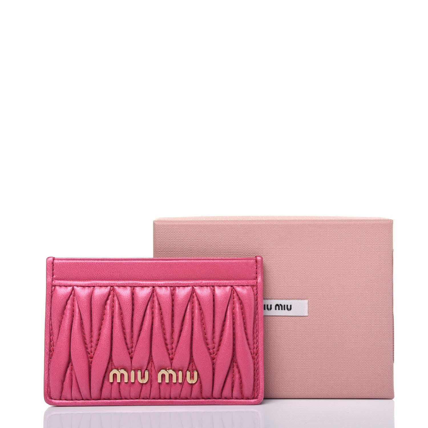Miu Miu Nappa Matelasse Card Case Magenta 10 of 10