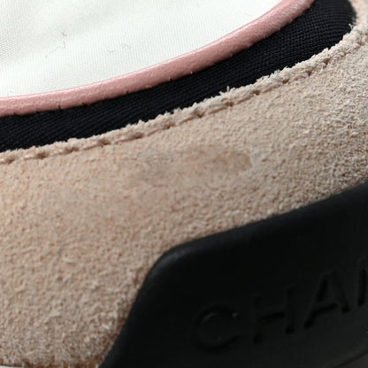 Chanel Nylon Lambskin Suede Calfskin CC Sneakers 36 Pink White Black 8 of 9