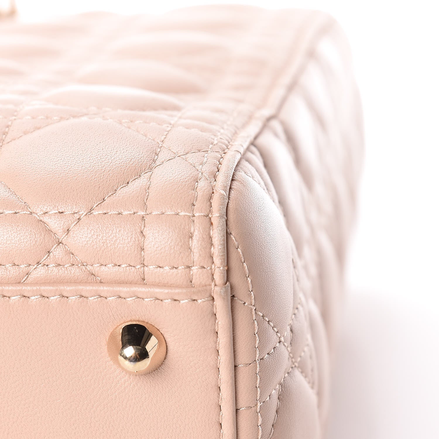 Christian Dior Lambskin Cannage Large Lady Dior Beige 12 of 13