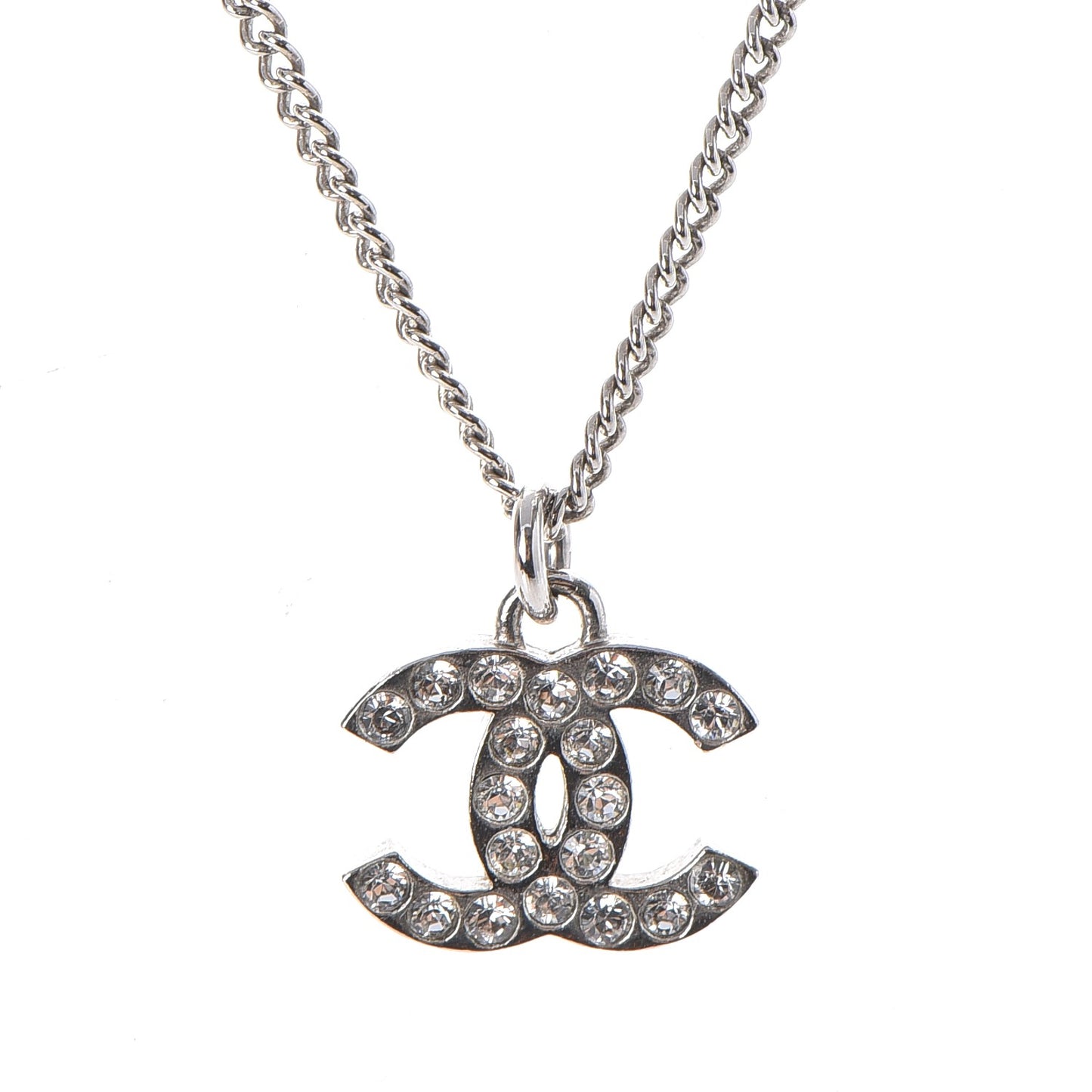 Crystal Timeless CC Necklace Silver