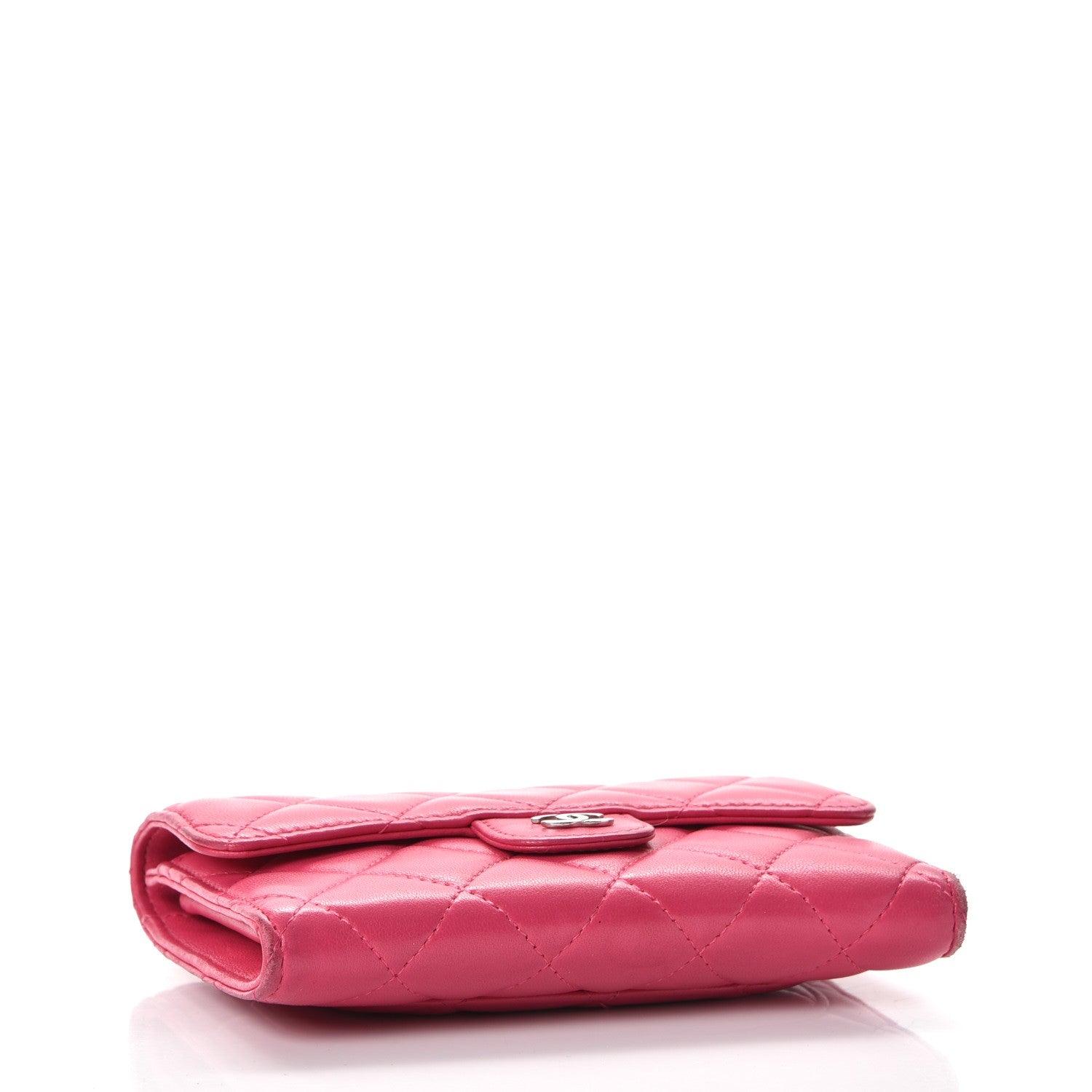 Chanel Lambskin Quilted Small Flap Wallet Fuchsia 4 of 15