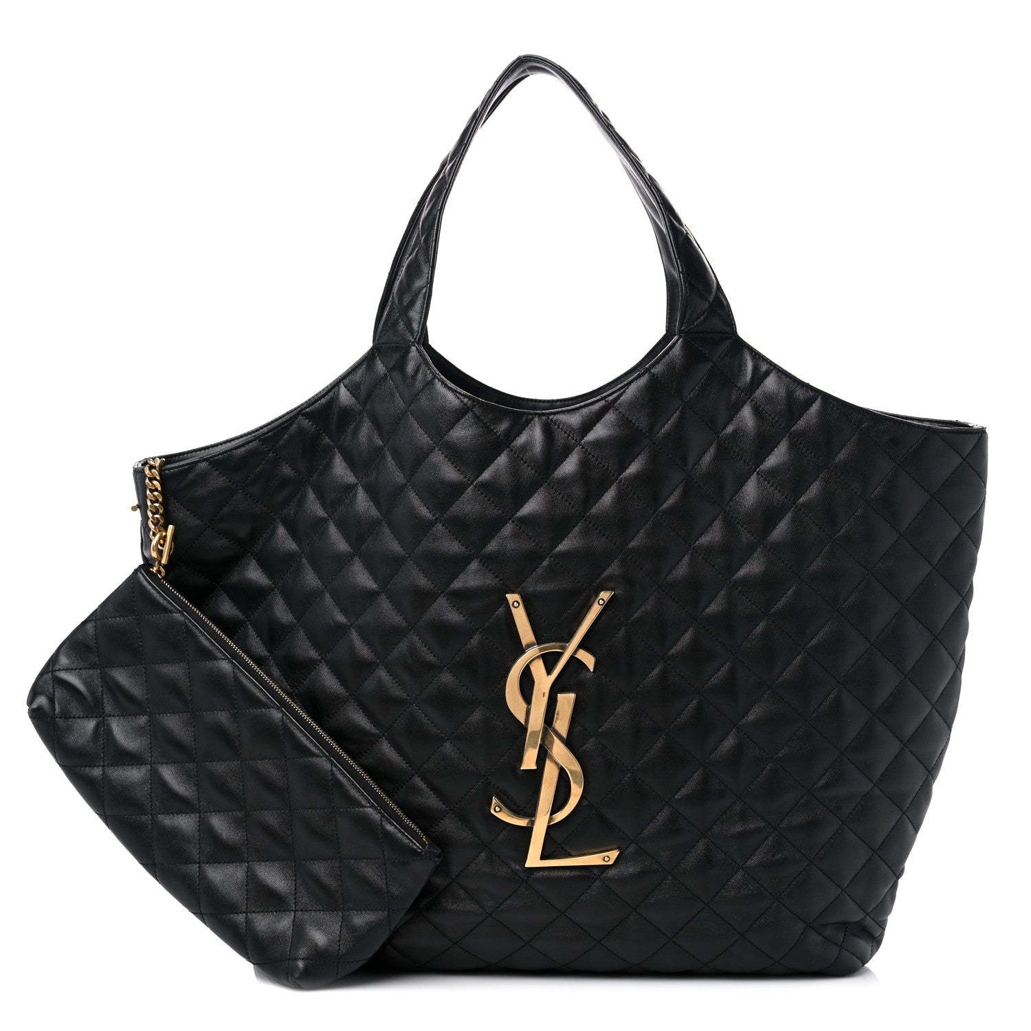 Saint Laurent Lambskin Quilted Maxi Icare Shopping Tote Black 1 of 10