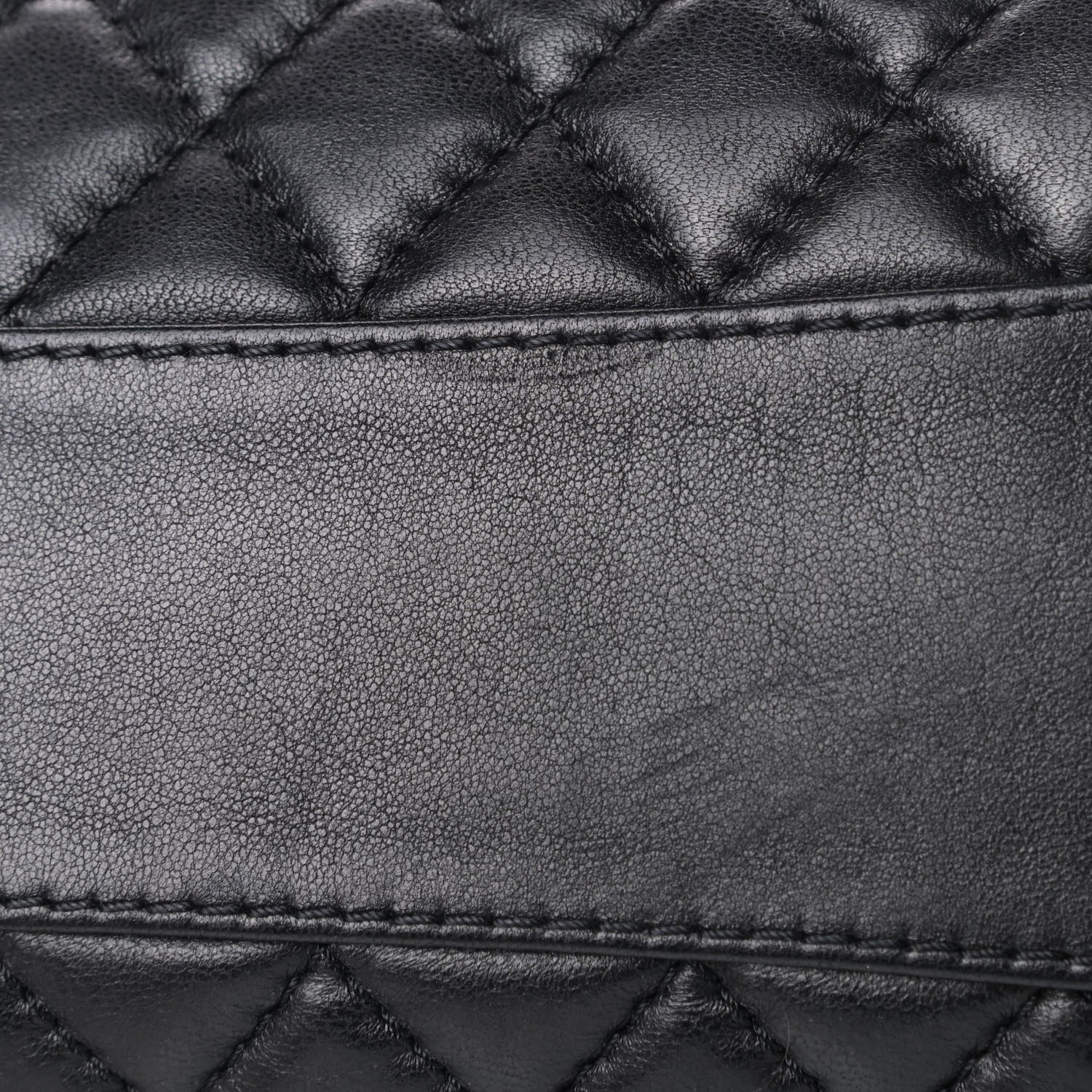 Chanel Lambskin Quilted Large Fluffy CC Shopping Tote Black 5 of 6