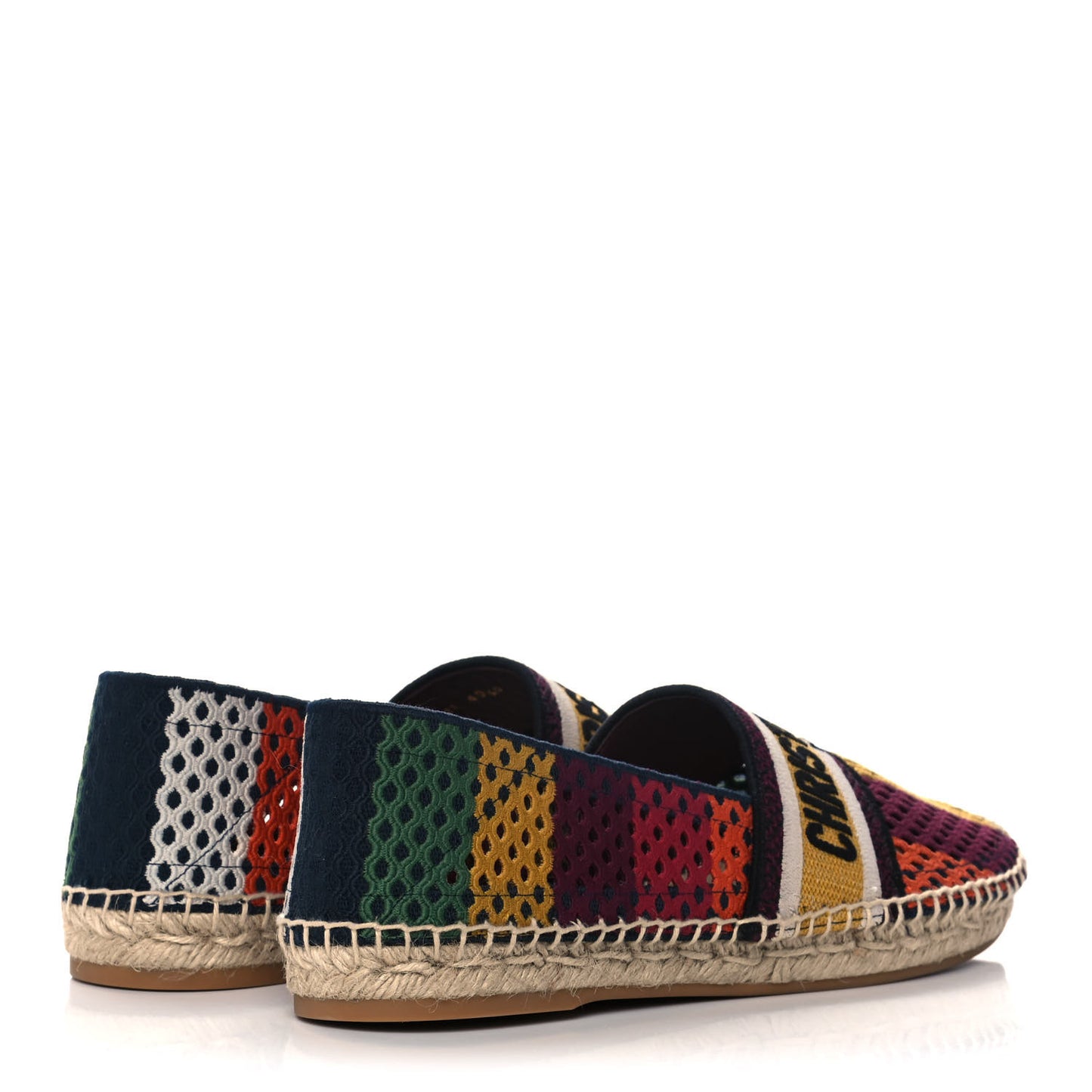 Canvas Embroidered Perforated Stripe Granville Espadrille 40.5 Multicolor