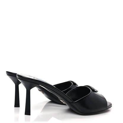 Prada Spazzolato Logo 75mm Slide Sandals 39 Black 4 of 8