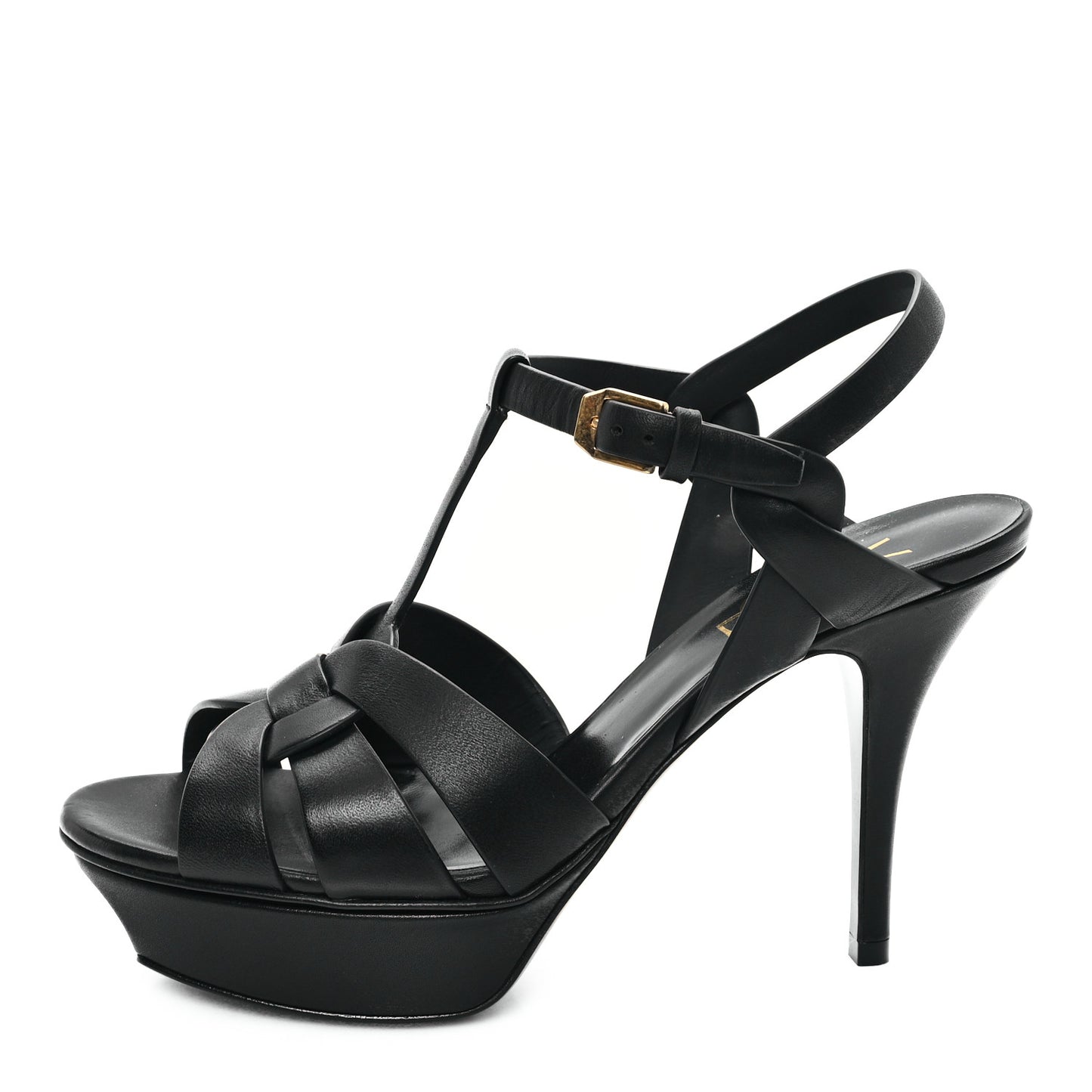 Calfskin Tribute 75 Platform Sandals 37 Black