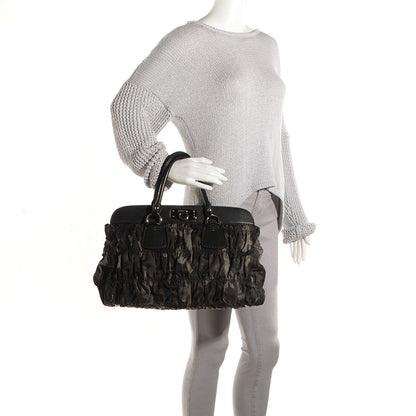 Prada Tessuto Gaufre Camouflage Frame Satchel Fumo 2 of 10