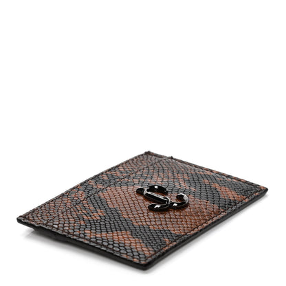Jimmy Choo Calfskin Snake Printed Umika Card Holder Cuoio 4 of 9