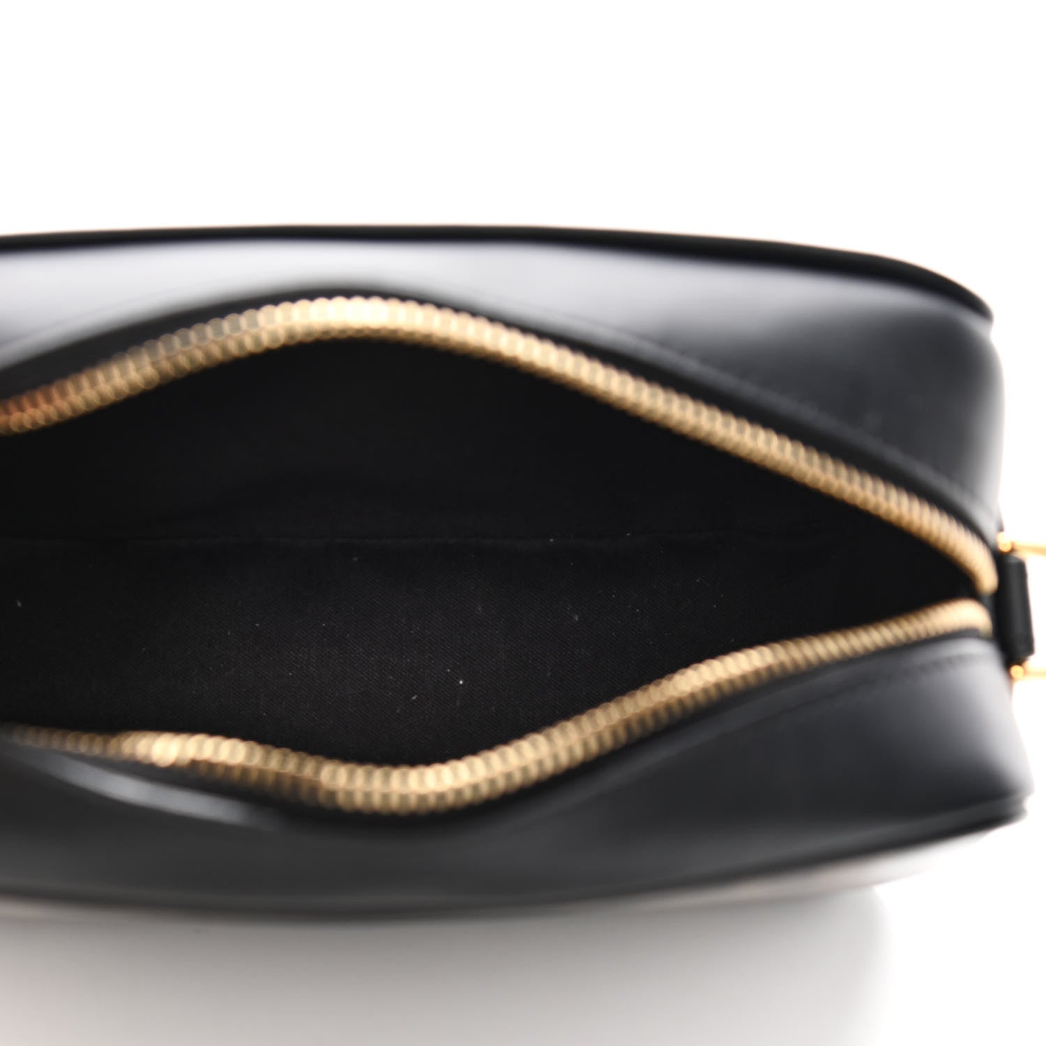Fendi Glazed Fabric Vitello Century FF 1974 Stamp Patch Mini Camera Case Mogano Panna Black 5 of 10