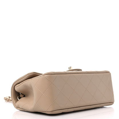 Chanel Lambskin Quilted Mini Rectangular Flap Dark Beige 4 of 9