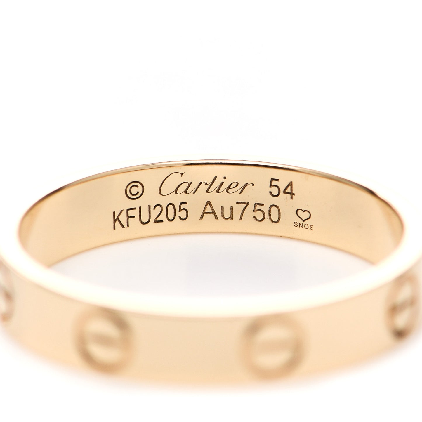 18K Yellow Gold 3.5mm LOVE Wedding Band Ring 54 6.75