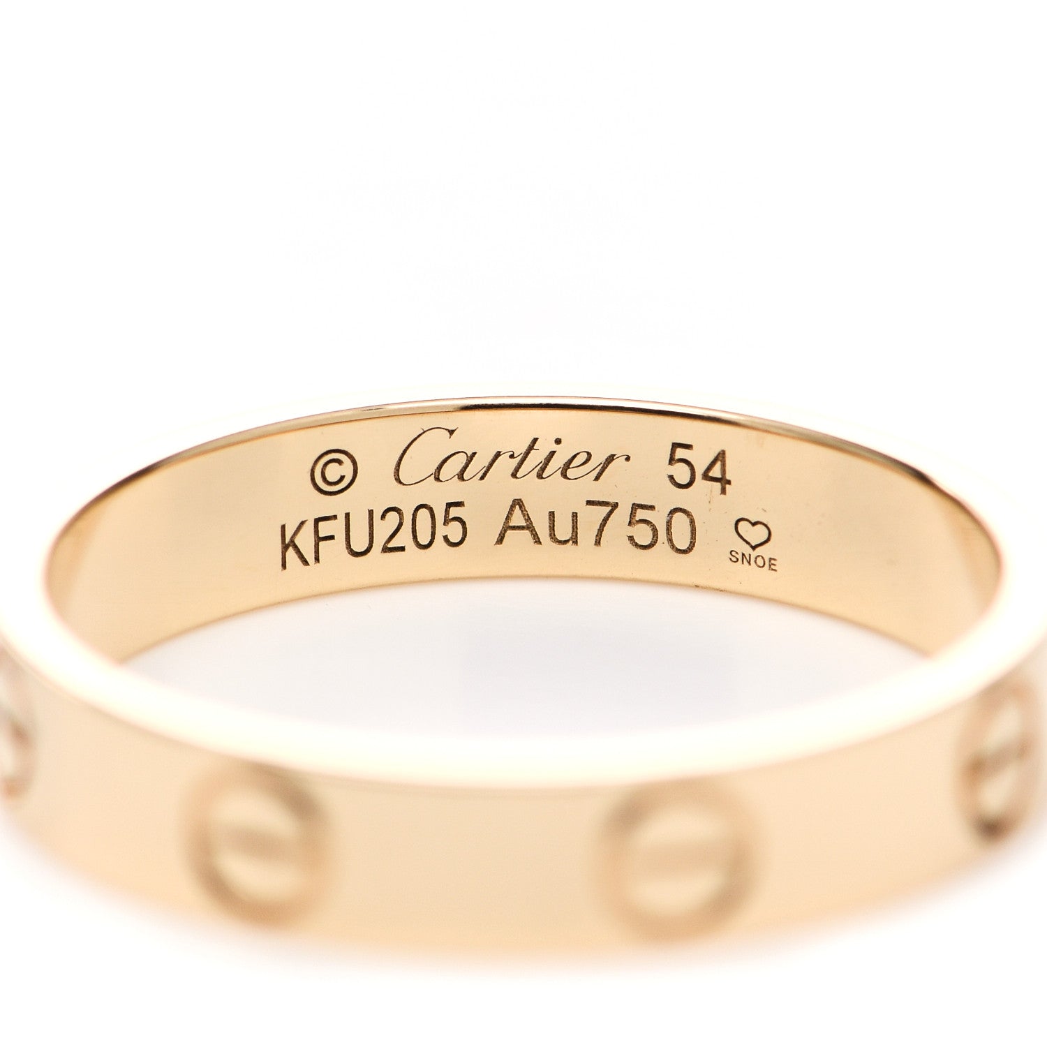 Cartier 18K Yellow Gold 3.5mm LOVE Wedding Band Ring 54 6.75 4 of 5