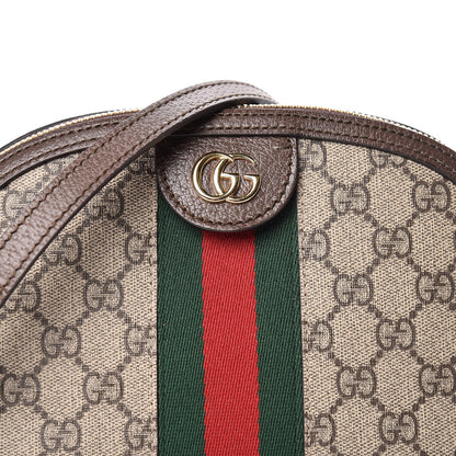 Gucci GG Supreme Monogram Textured Dollar Calfskin Web Small Ophidia Dome Shoulder Bag Beige Ebony New Acero 10 of 10