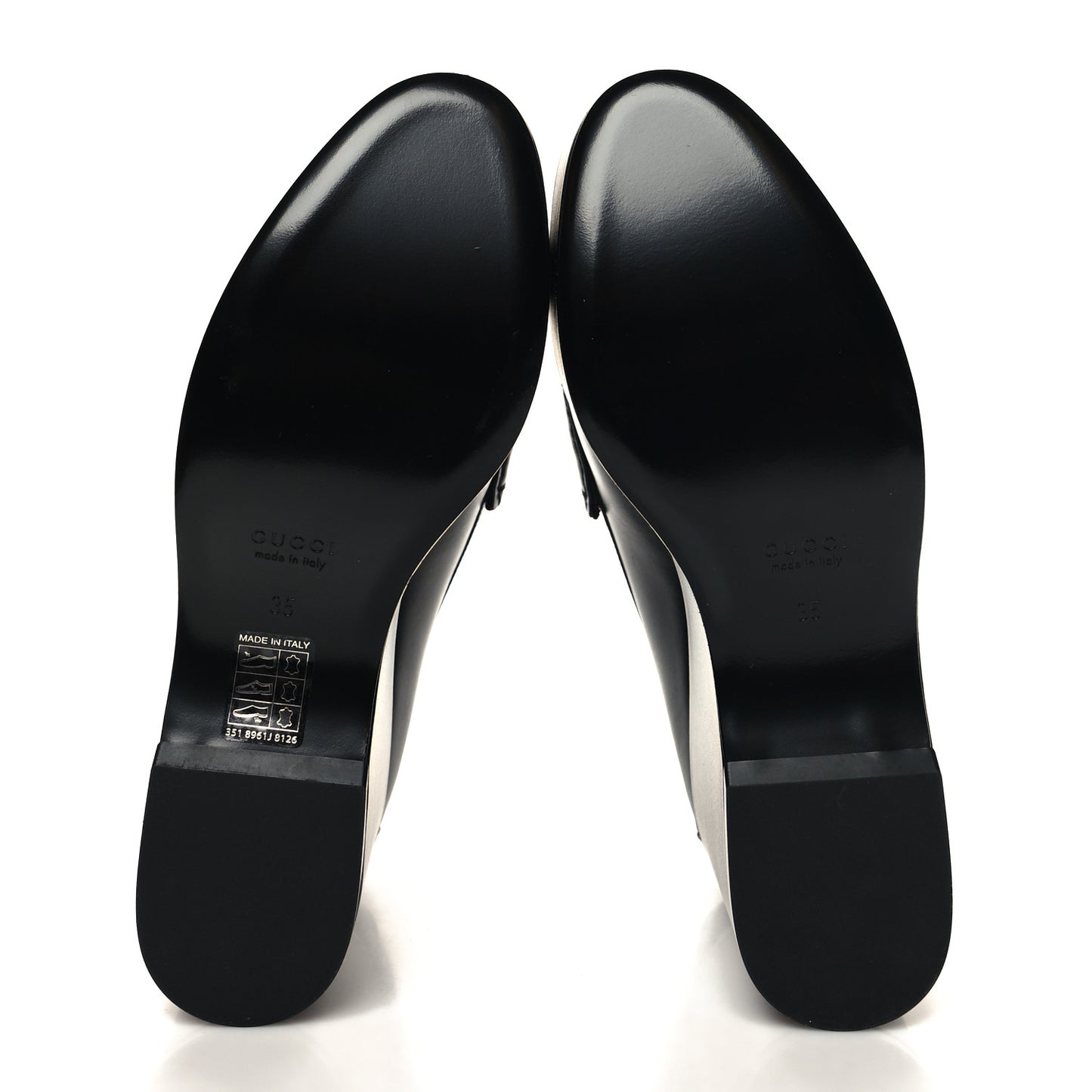 Ancora Calfskin Womens Horsebit Platform Loafers 35 Black