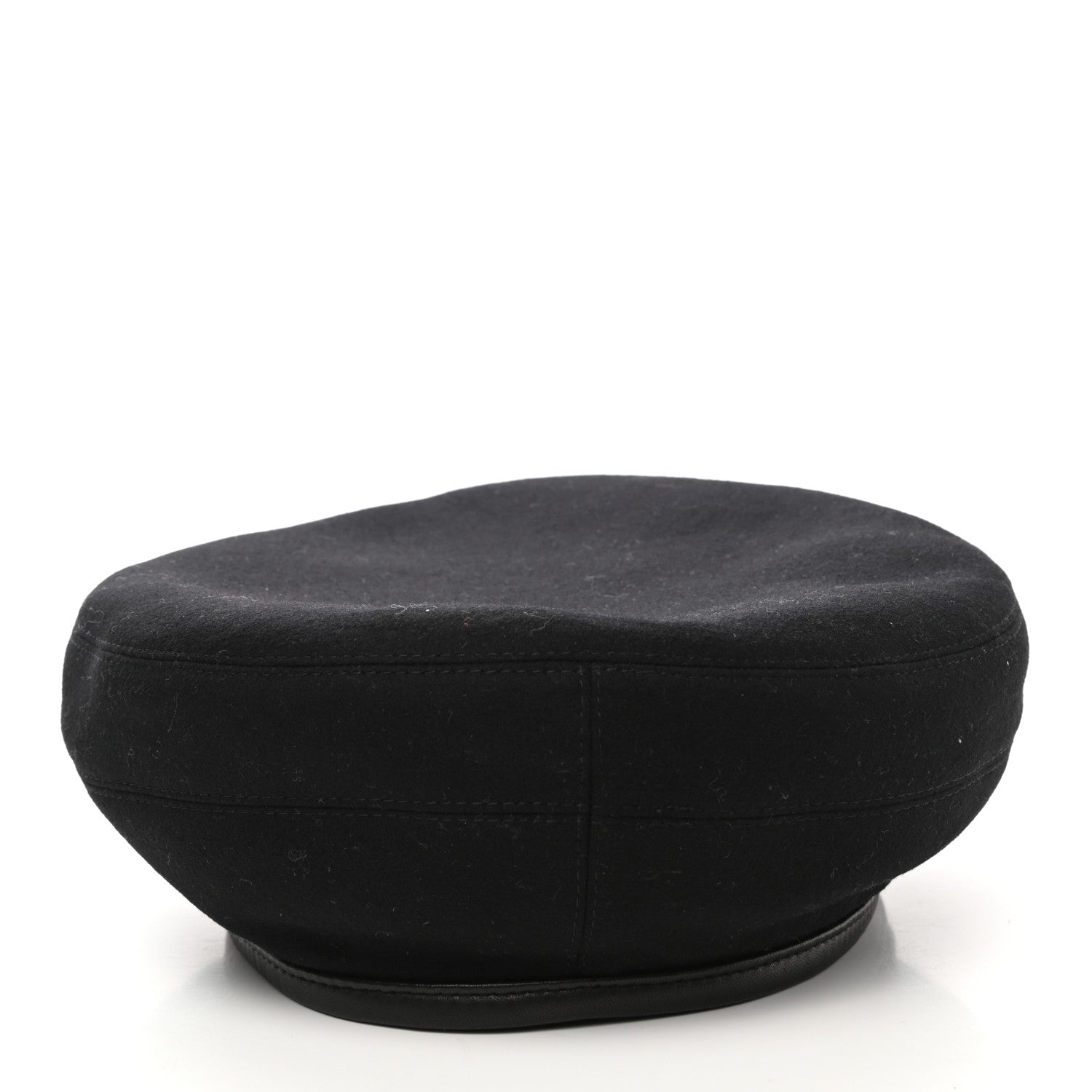Hermes Cashmere Lambskin Saint Honore Beret 57 Black 3 of 8