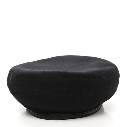 Hermes Cashmere Lambskin Saint Honore Beret 57 Black 3 of 8