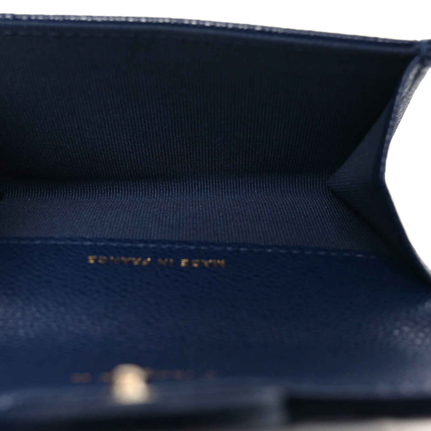 Chanel Caviar Quilted Flap Card Holder Wallet Navy Blue 5 of 9