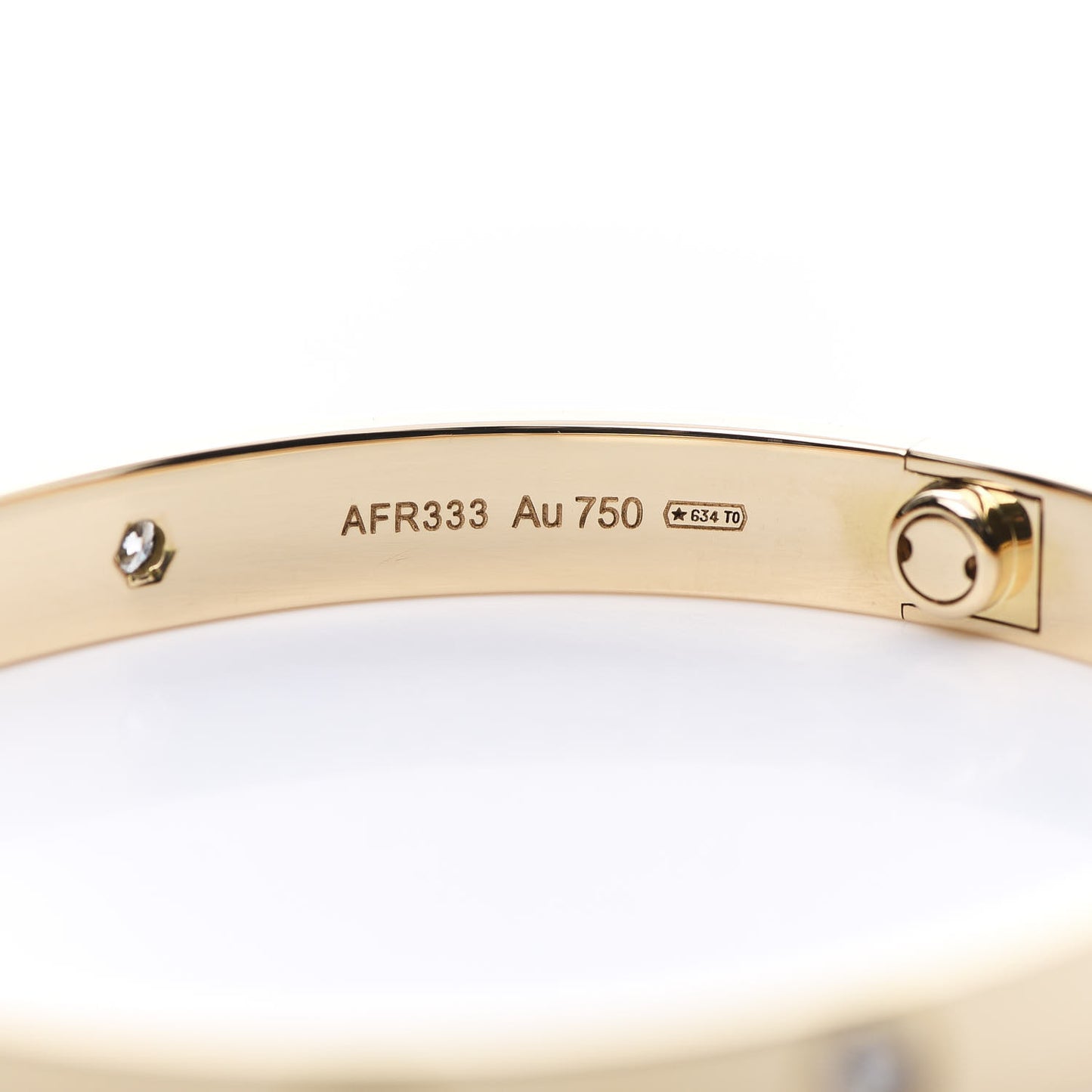 18K Yellow Gold 4 Diamond LOVE Bracelet 18