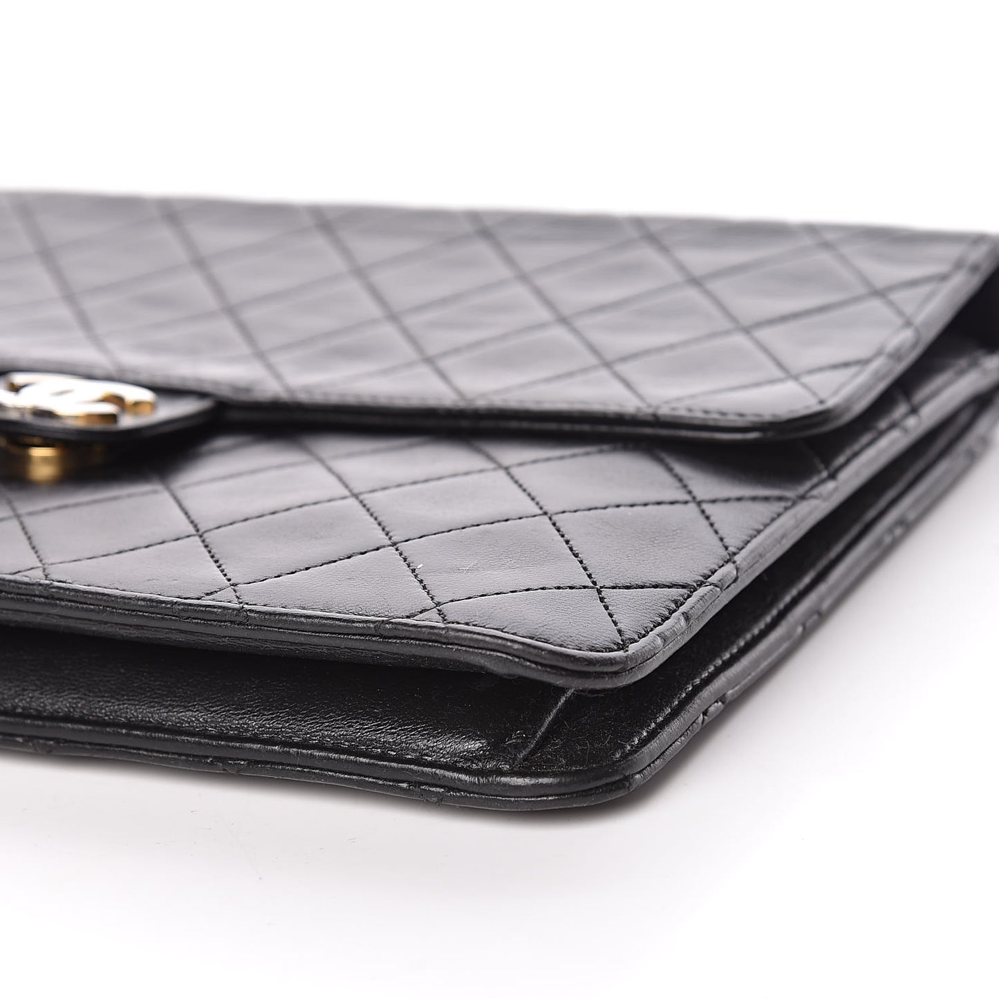 Lambskin Quilted Medium Single Flap Black