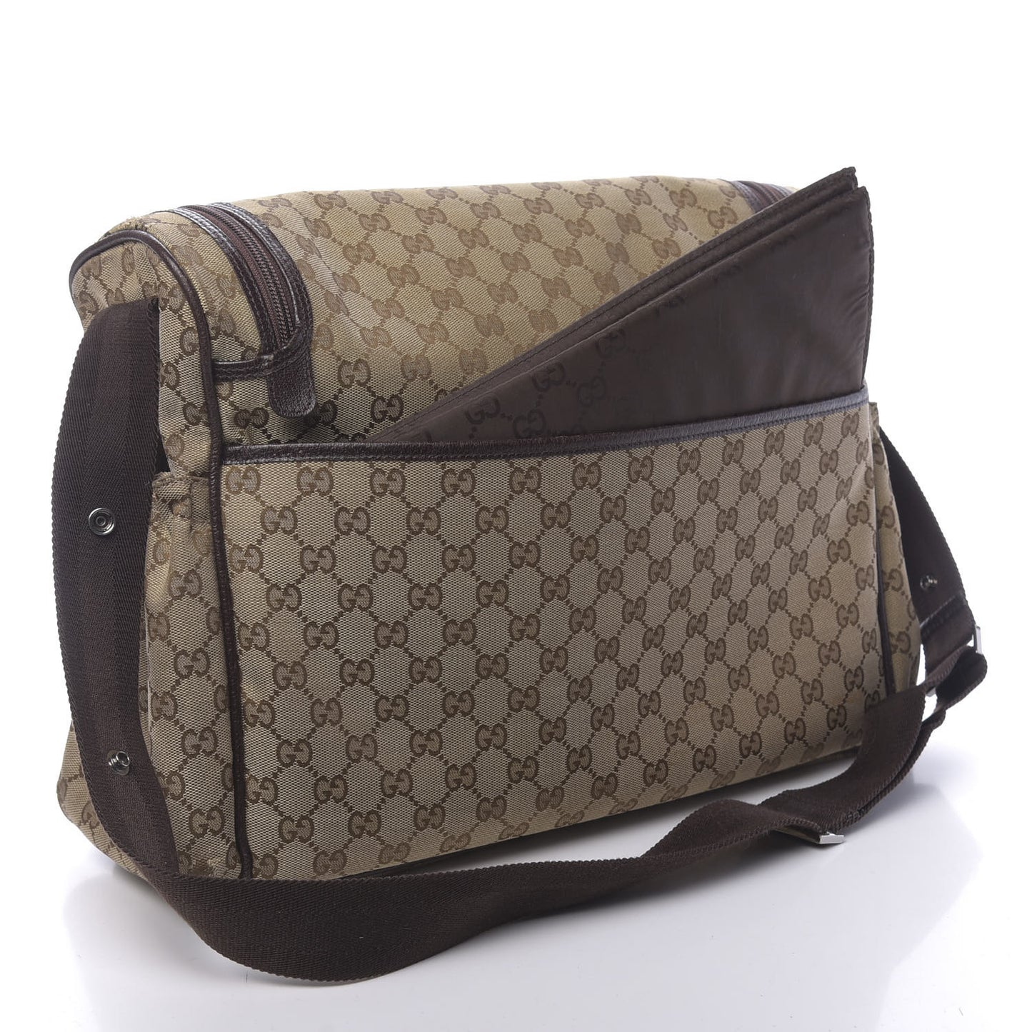 Monogram Natural Pigskin Large Diaper Bag Beige Ebony Cocoa Dark Chocolate