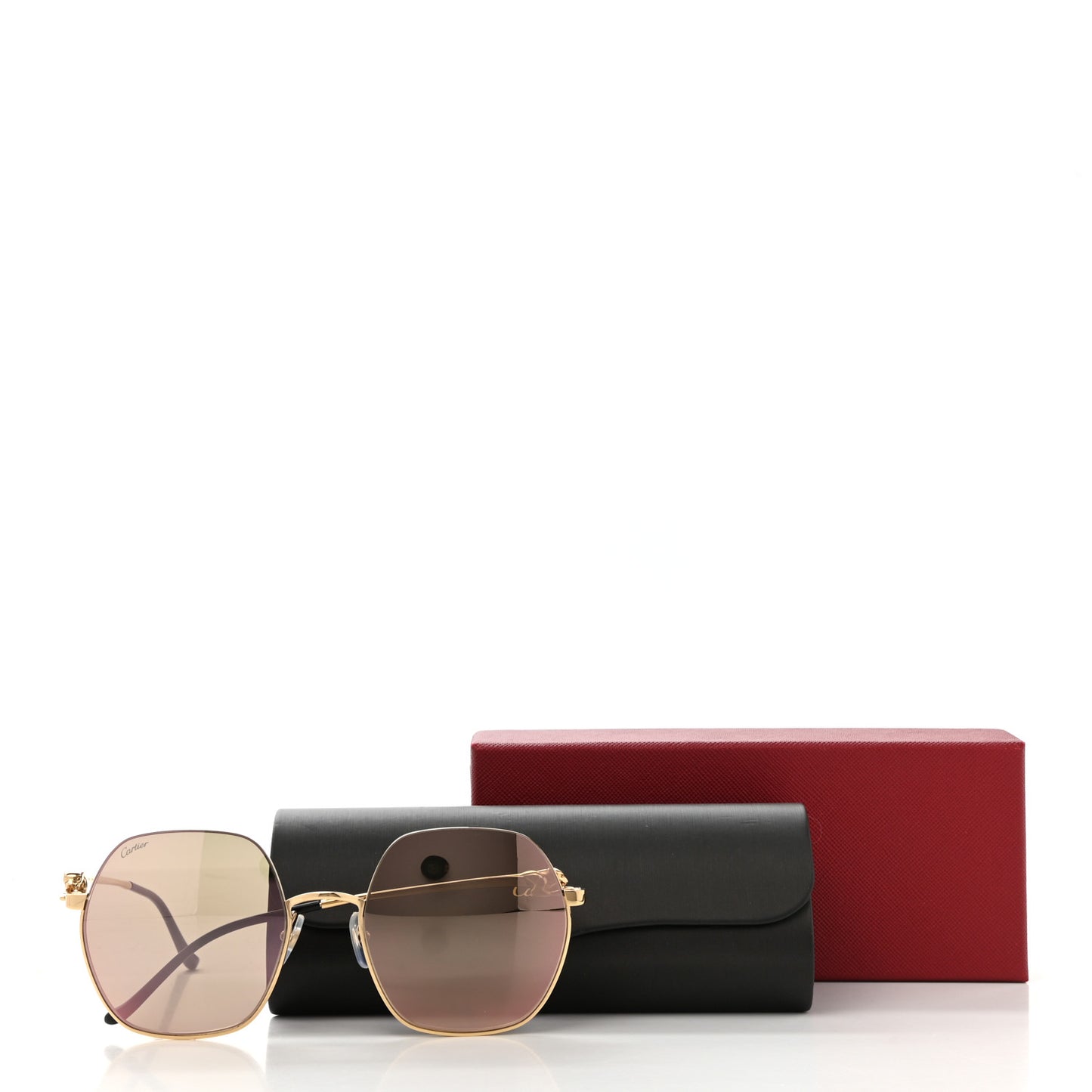 Panthere De Cartier Sunglasses Pink Gold