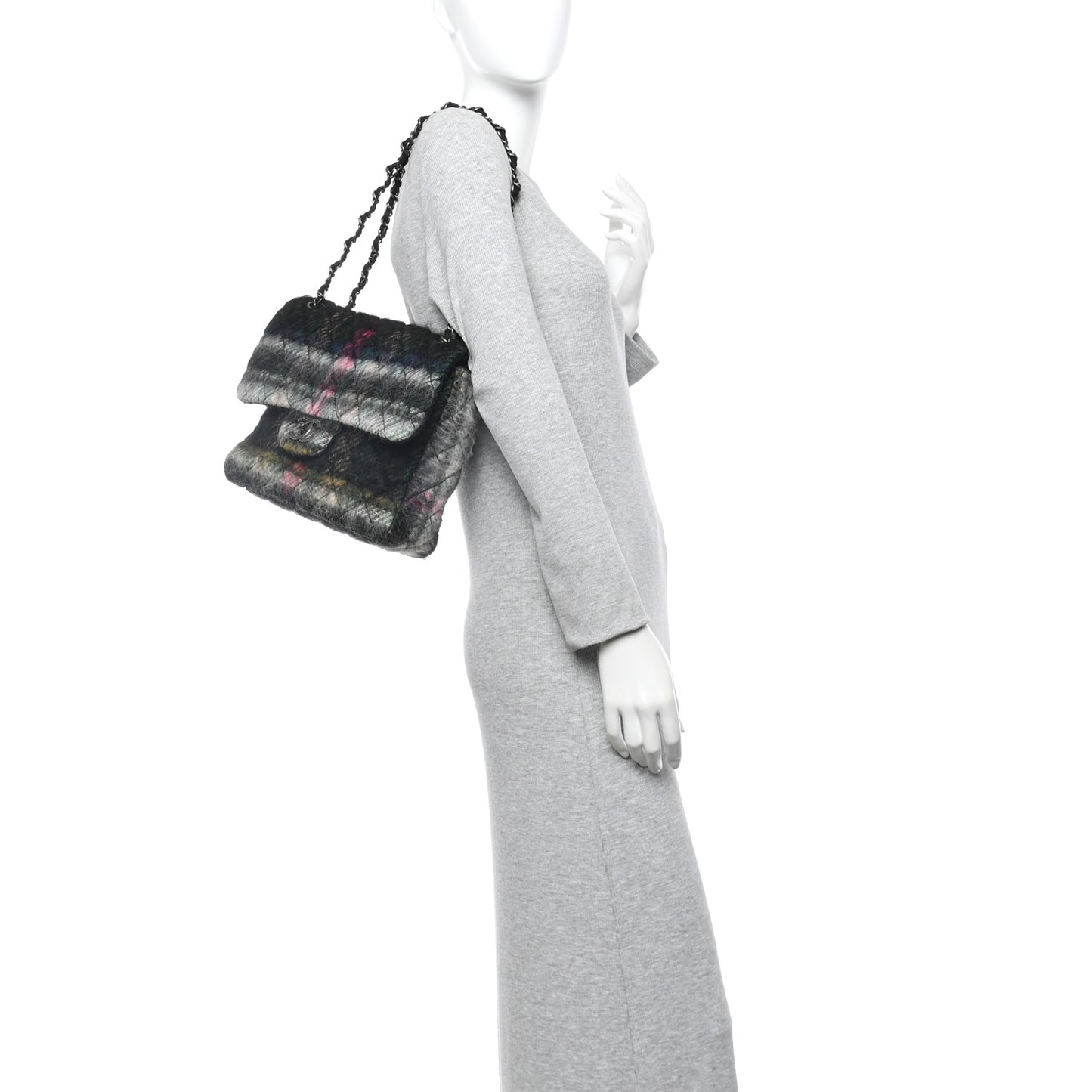 Mohair Quilted Tartan Day Flap Dark Multicolor