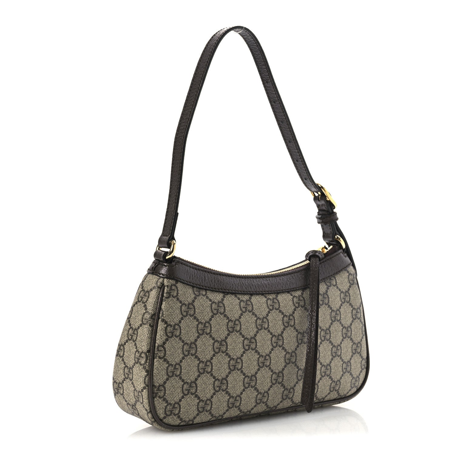 Gucci GG Supreme Monogram Textured Dollar Calfskin Small Ophidia Hobo Beige Ebony New Acero 3 of 10