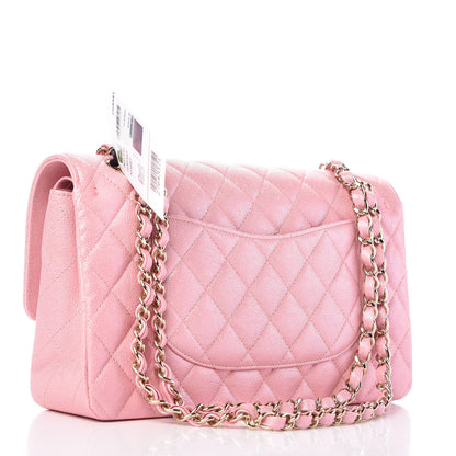 Chanel Iridescent Caviar Quilted Medium Double Flap Rose Pink 3 of 10