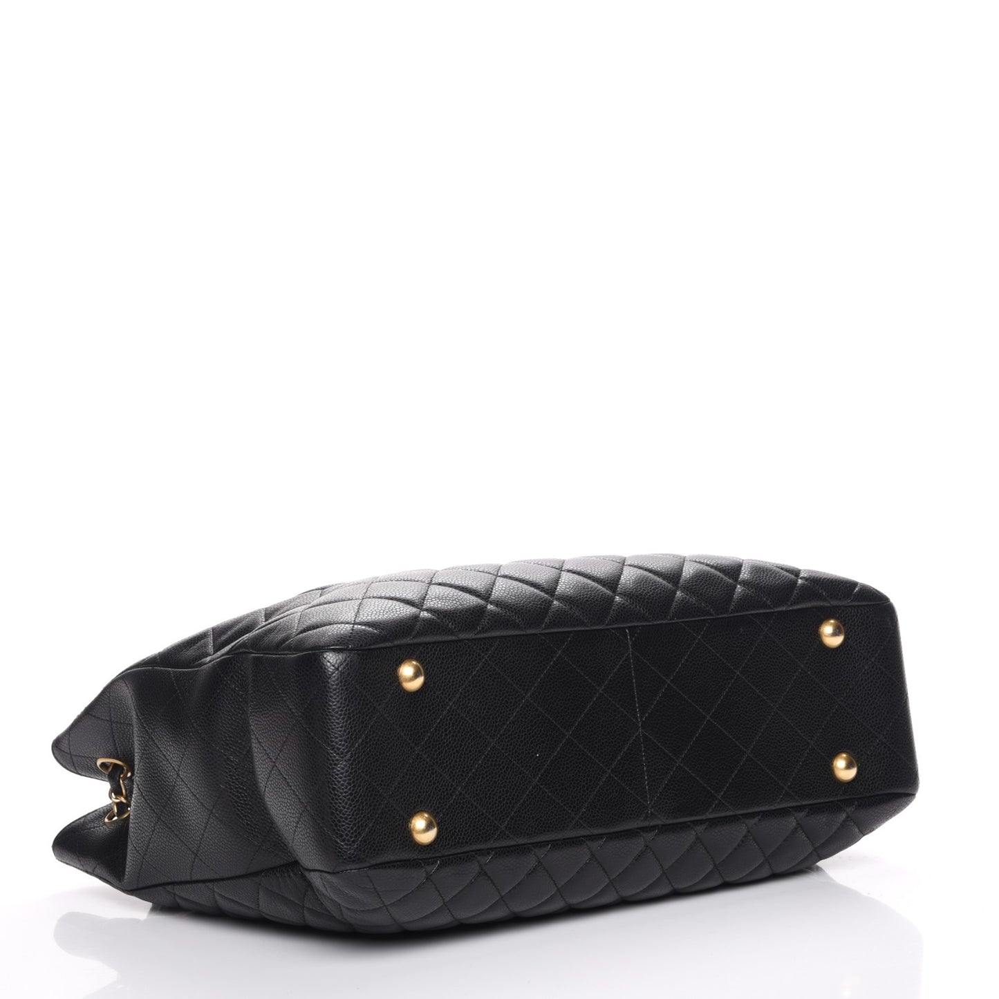 Caviar Quilted Flap Tote Black