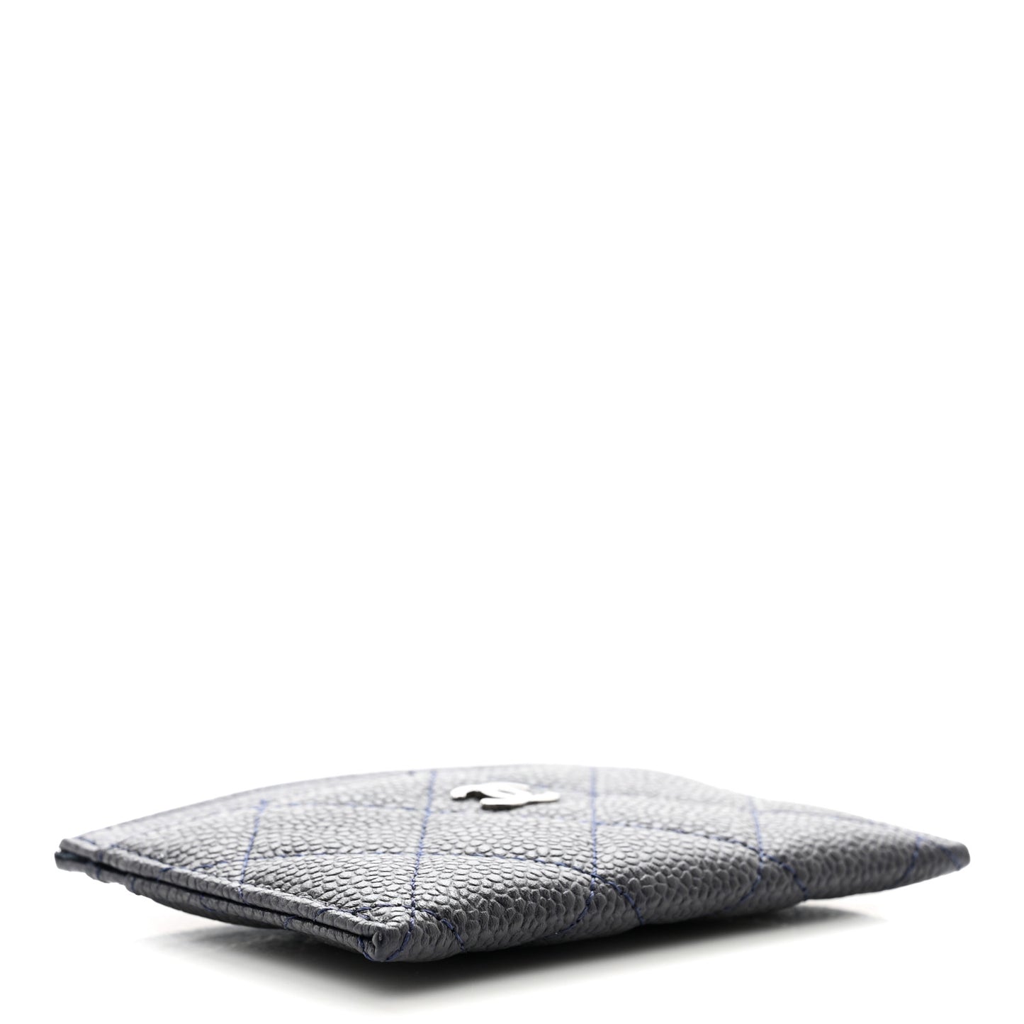 Caviar Quilted Card Holder Navy