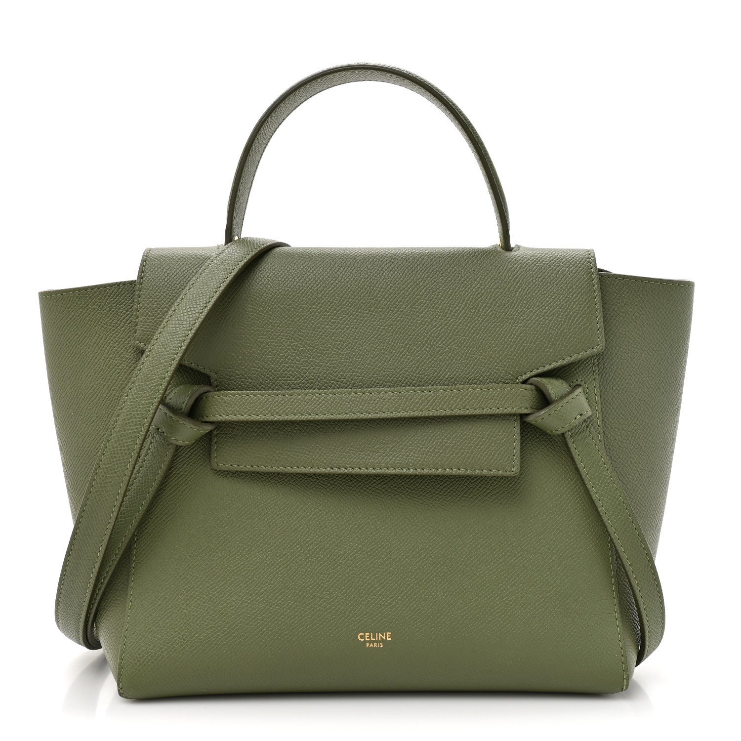Celine Grained Calfskin Micro Belt Bag Army Green 1 of 10