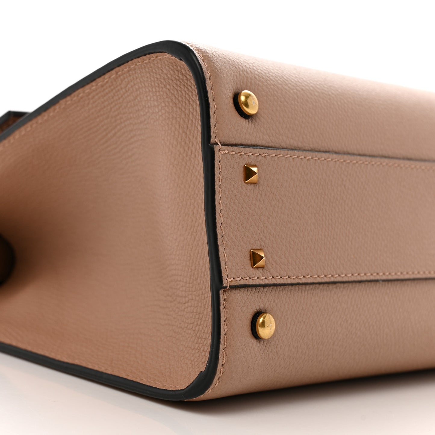 Grainy Calfskin Small VSling Top Handle Bag Poudre