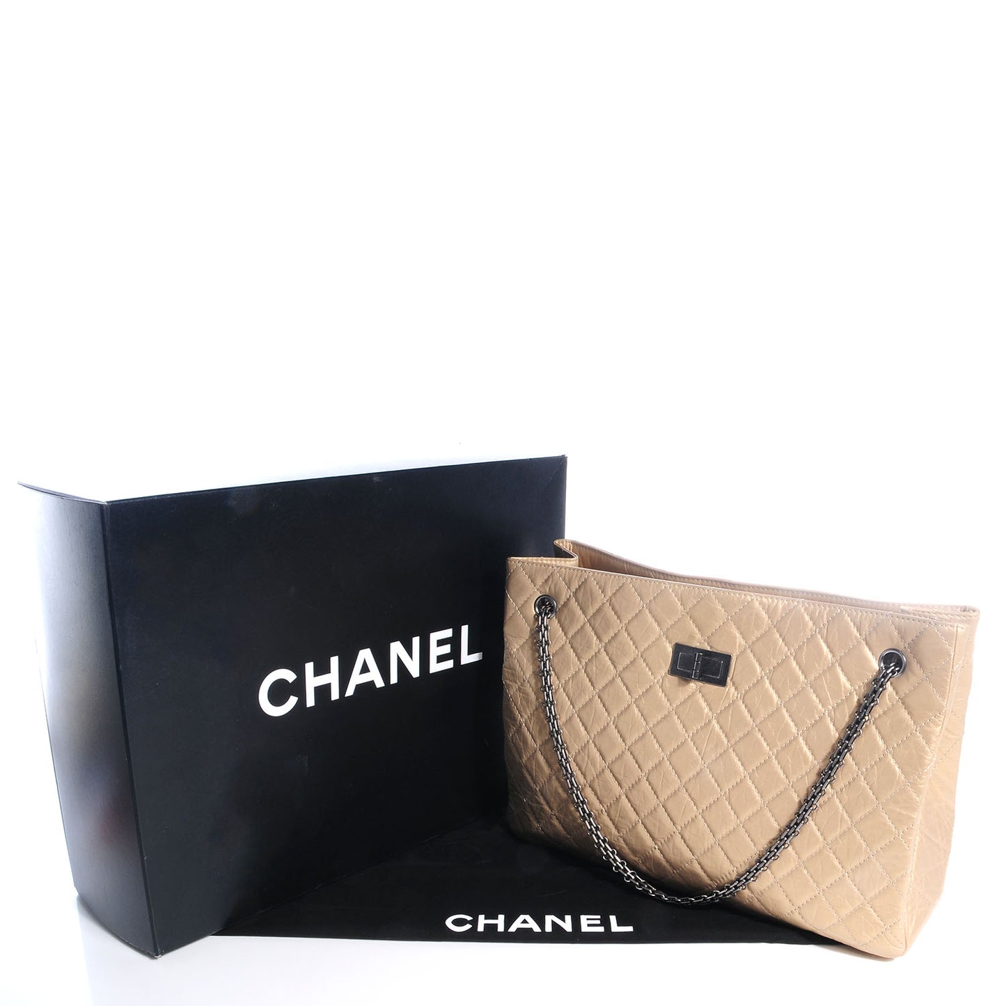 Aged Calfskin Reissue 2.55 Tote Light Gold