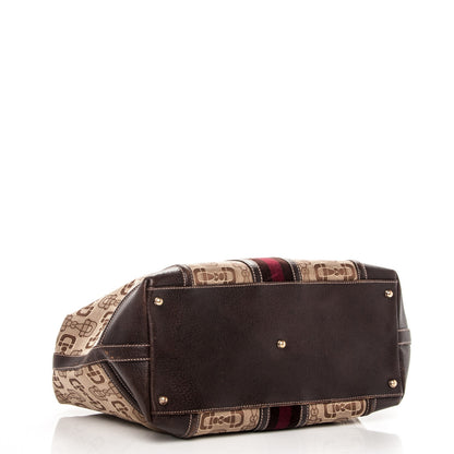 Gucci Horsebit Canvas Large Treasure Boston Tote Dark Brown 4 of 8