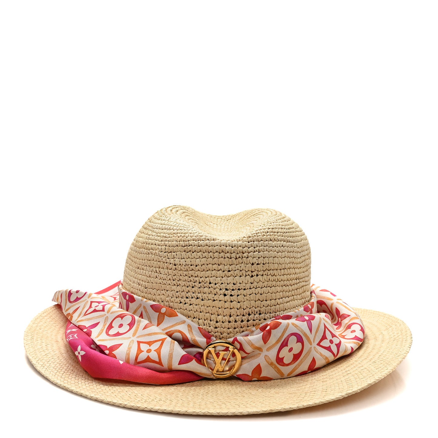 Raffia Monogram Tiles By The Pool Panama Hat Coral