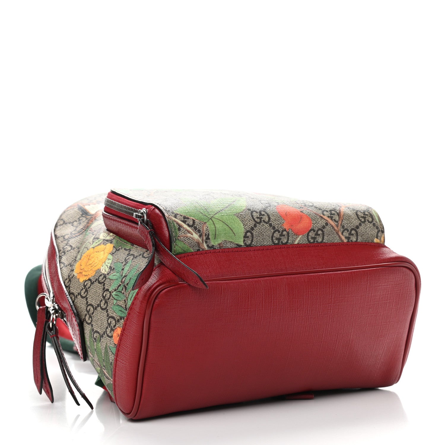 Gucci GG Supreme Monogram Tian Web Small Day Backpack Beige Multicolor Red 4 of 9