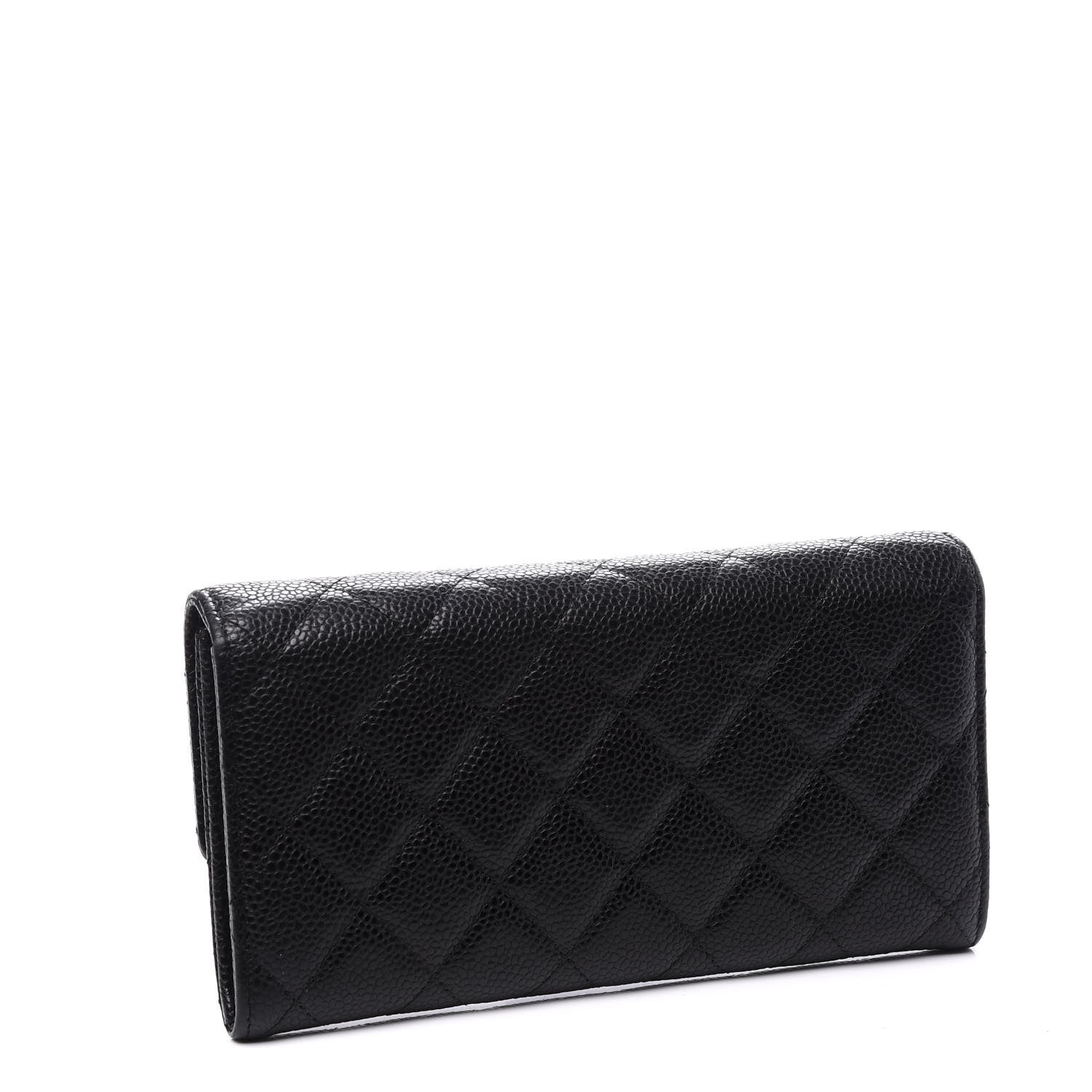 Chanel Caviar Quilted Large Gusset Flap Wallet Black 2 of 10