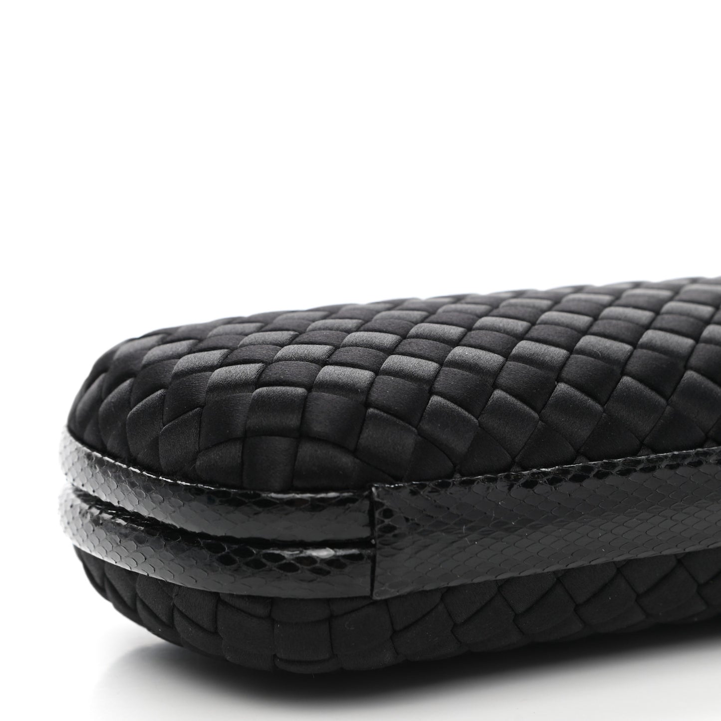 Satin Ayers Intreccio Impero Stretch Knot Clutch Black