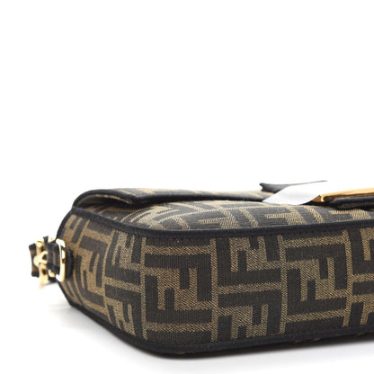 Fendi Fabric Jacquard FF 1974 Medium Baguette Tobacco Moro Black 7 of 10