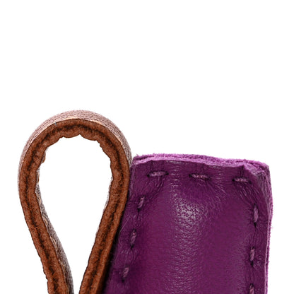 Hermes Milo Lambskin Grigri Rodeo Horse Bag Charm GM Anemone Bleu Izmir Fauve 4 of 5