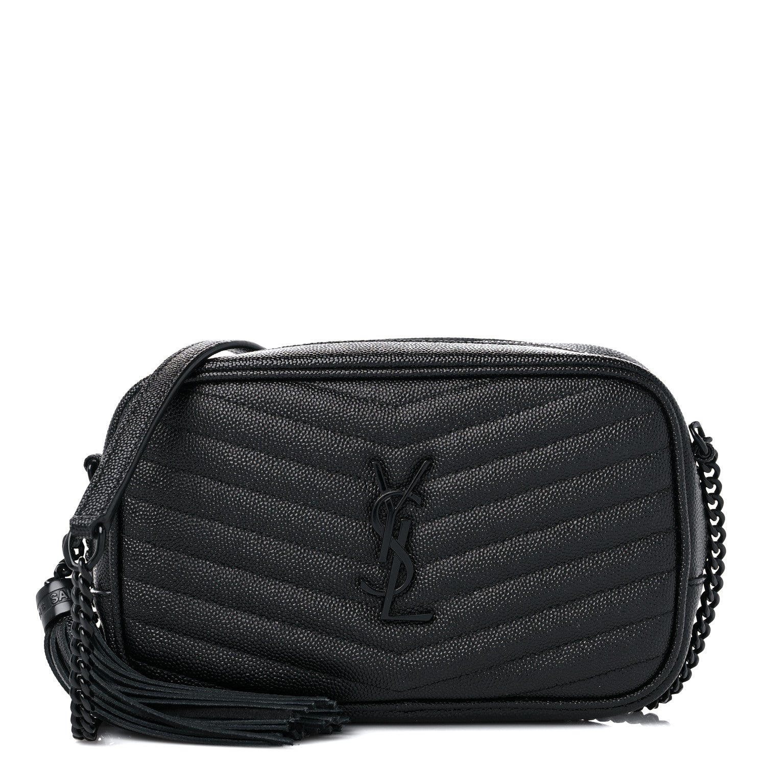 Saint Laurent Grain De Poudre Matelasse Monochrome Monogram Mini Lou Camera Bag Black 1 of 13