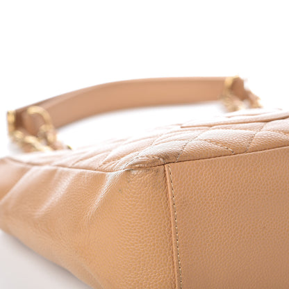 Chanel Caviar Quilted Petit Shopping Tote PST Dark Beige 10 of 13