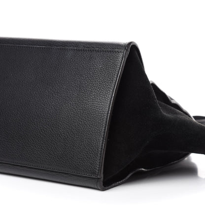 Celine Drummed Calfskin Suede Small Trapeze Black 7 of 14